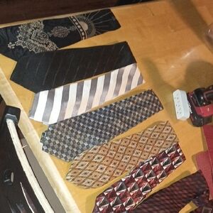 Elegant Black and Gray Patterned Ties All 5 For $50